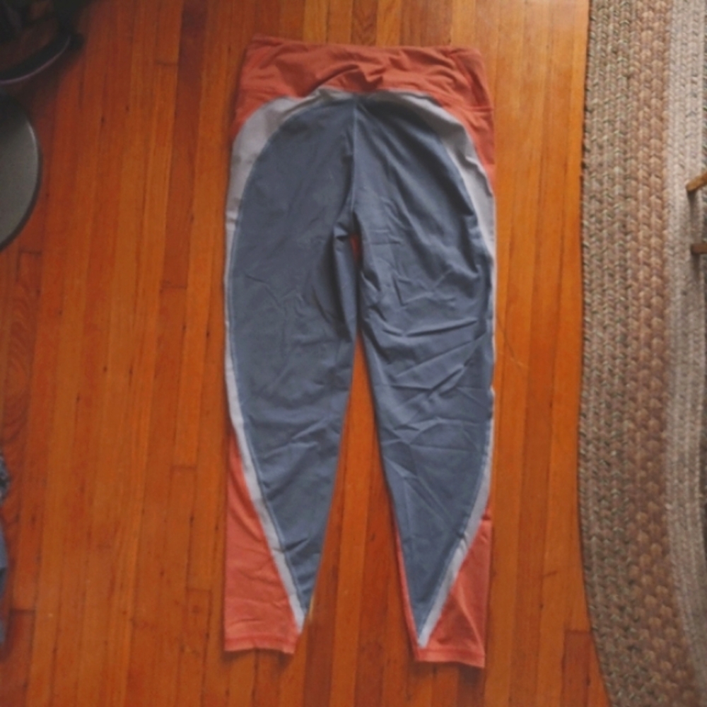 Victoria's Secret Sport Orange And Gray Leggings